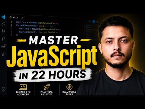 Illustration — JavaScript Full Course 2026 : maîtriser JavaScript en 22 heures